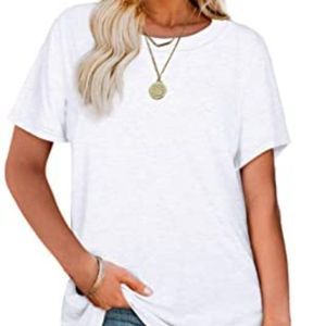 Jescakoo Summer Tops for Women Crewneck Loose Fit Soft